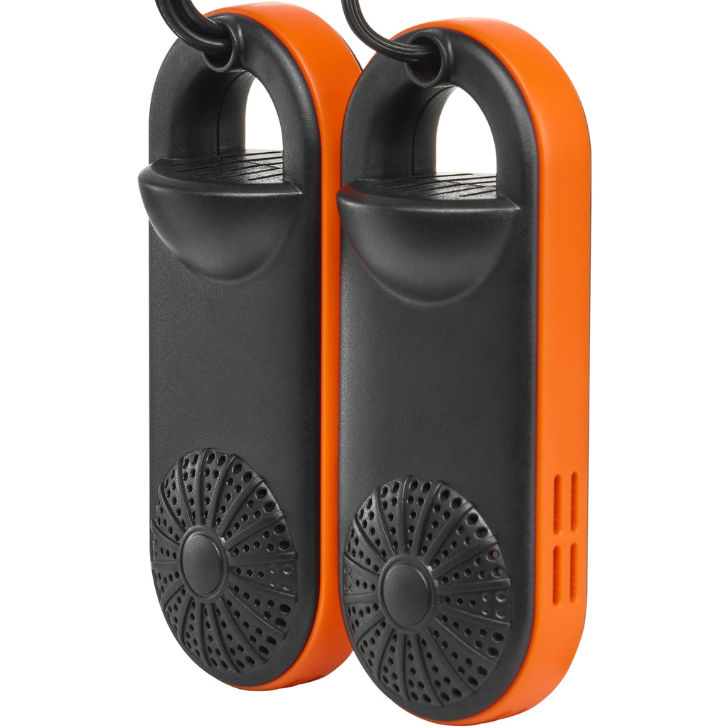 Boot dryer hanging by its built-in hook