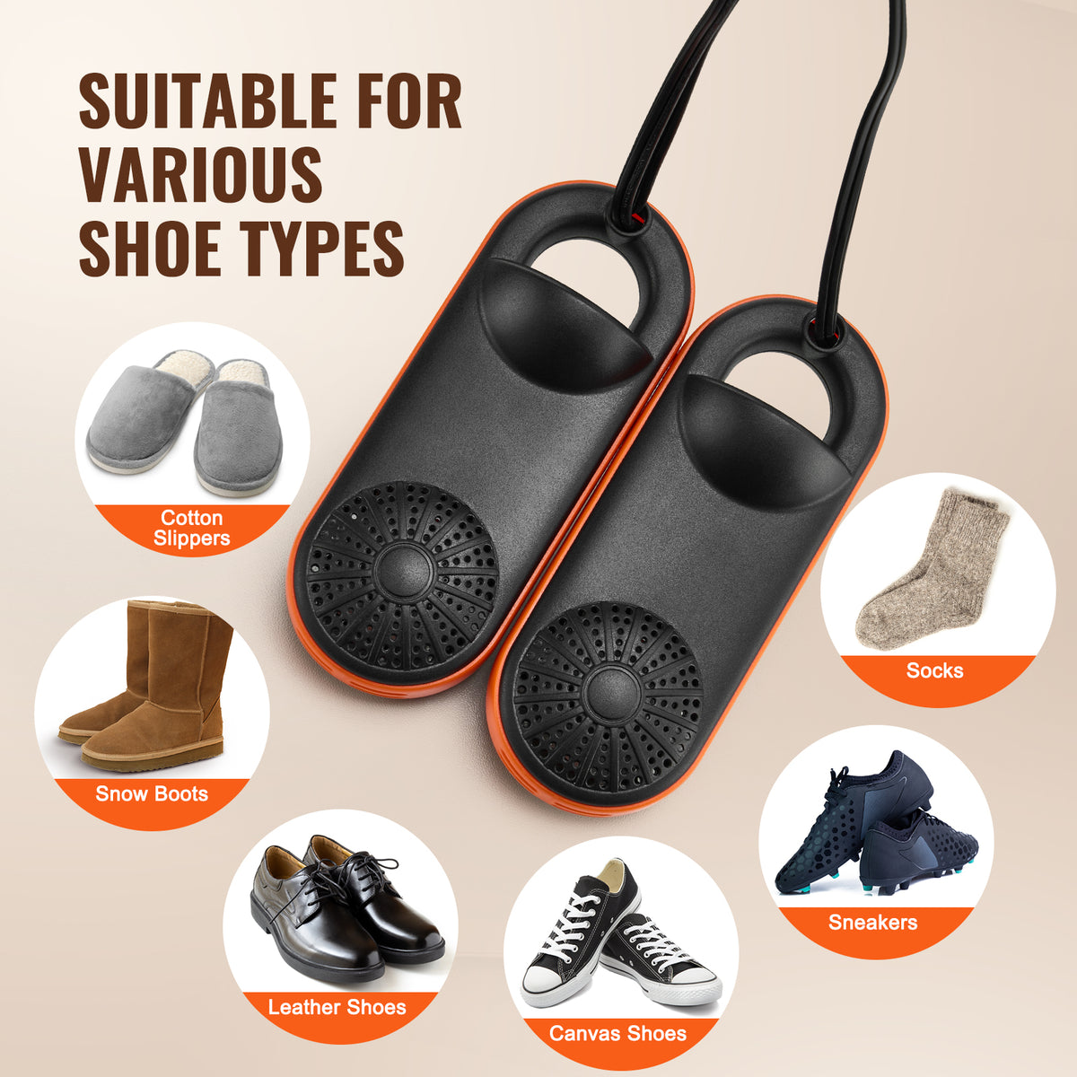 Shoe dryer units connected by a single plug-in power cord